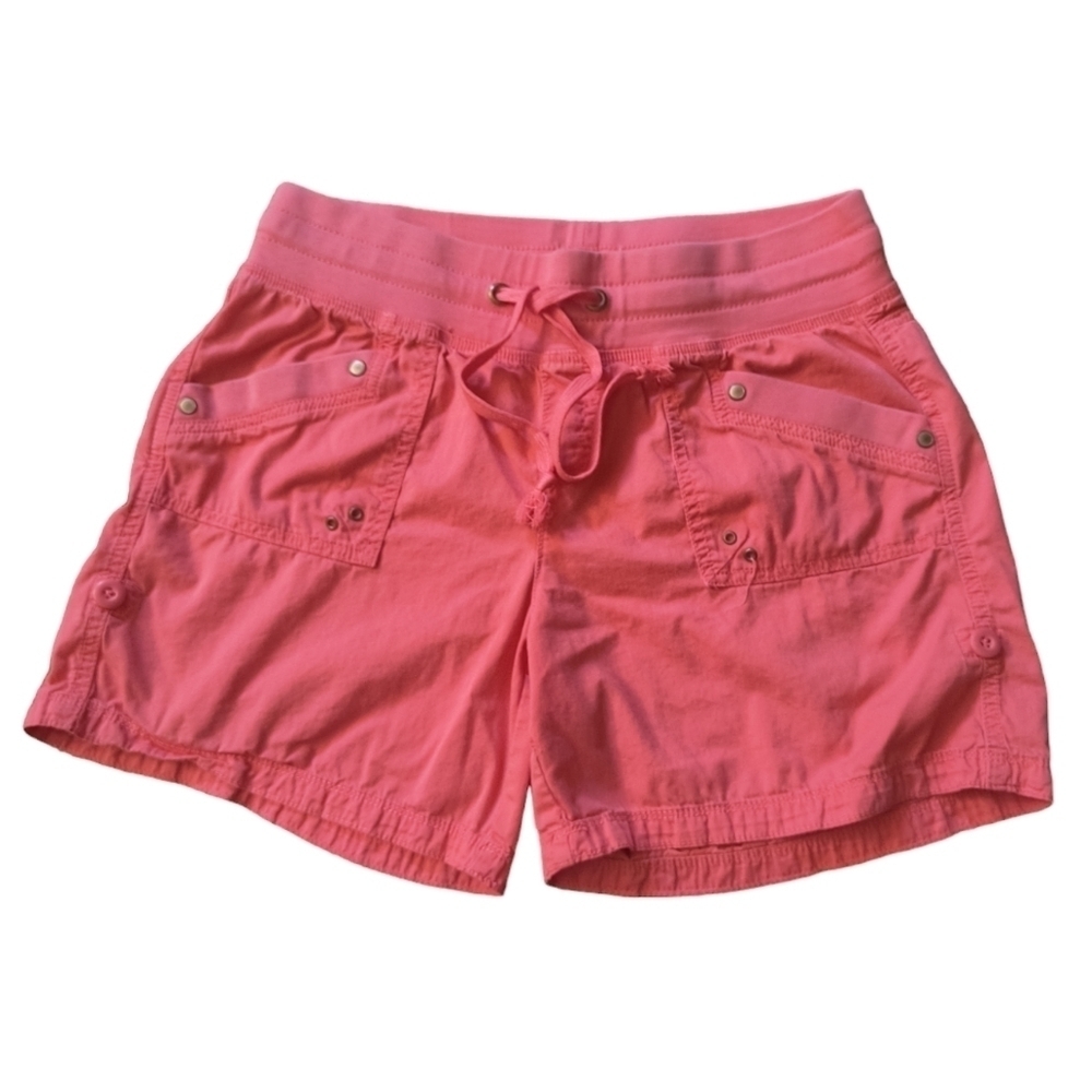 Maurices Salmon Colored Pull On Cotton Shorts with Drawstring Comfort Wa…